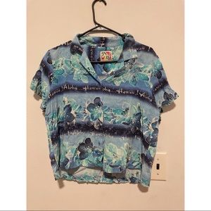 Vintage short sleeve button down shirt blouse